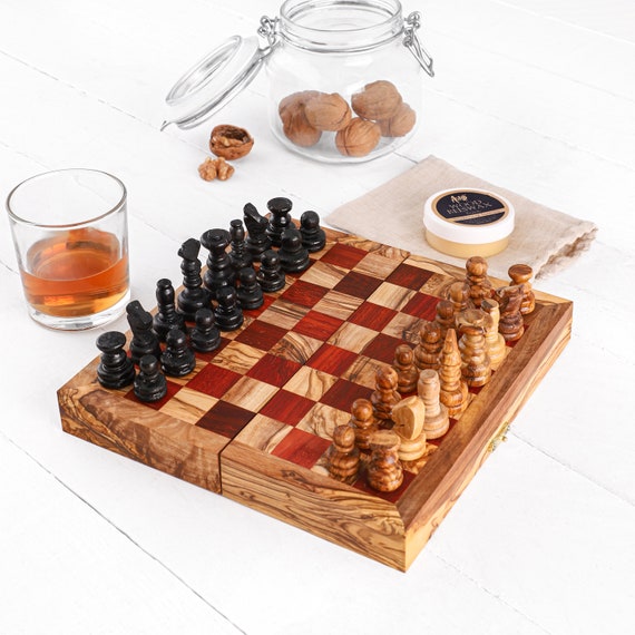 1 Set Chinese Traditional Chess Folding Chessboard Craft Sammlerstücke 
