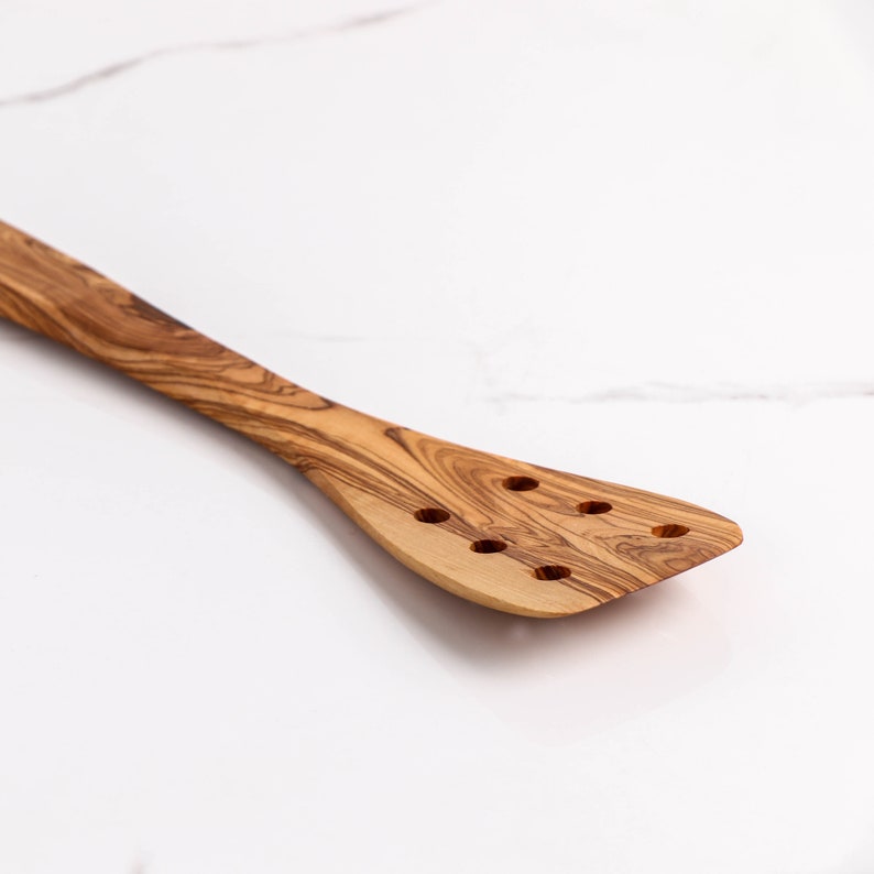 Set of 3 Wooden pierced Spatula with holes made of Tunisian Etsy