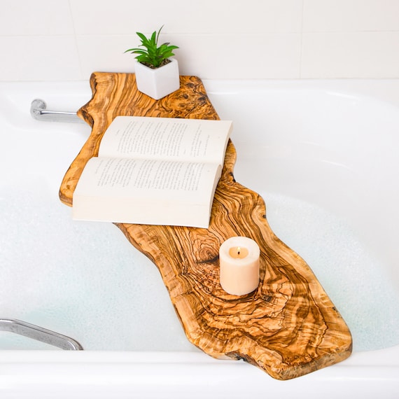 Bathtub Tray Handmade From Olive Wood, Wooden Bath Caddy, Personalized Bathtub  Caddy FREE Personalization & Wood Finish 