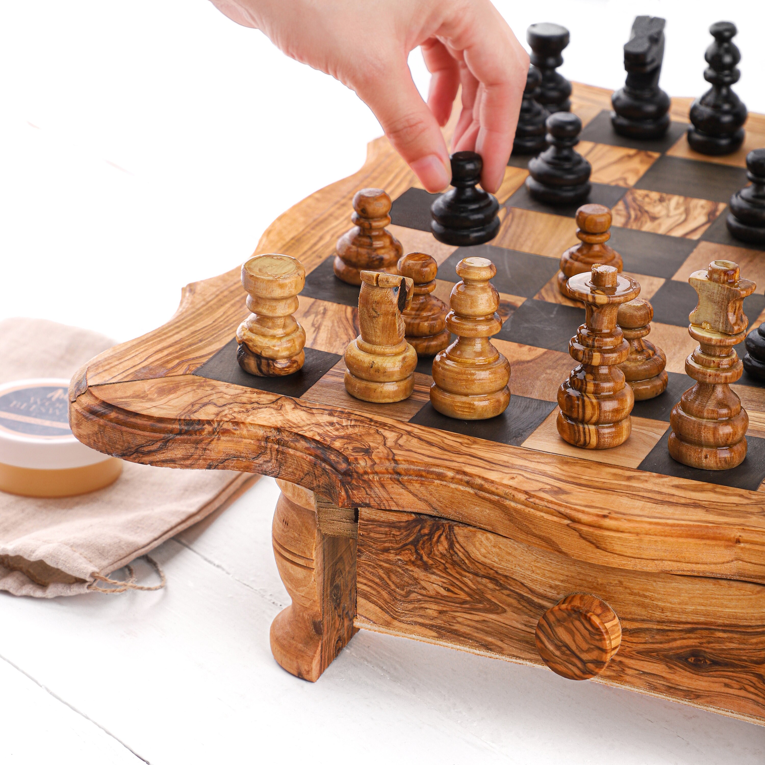 Custom Natural edge Olive Wood Chess Board by TunisiaBazaar on DeviantArt