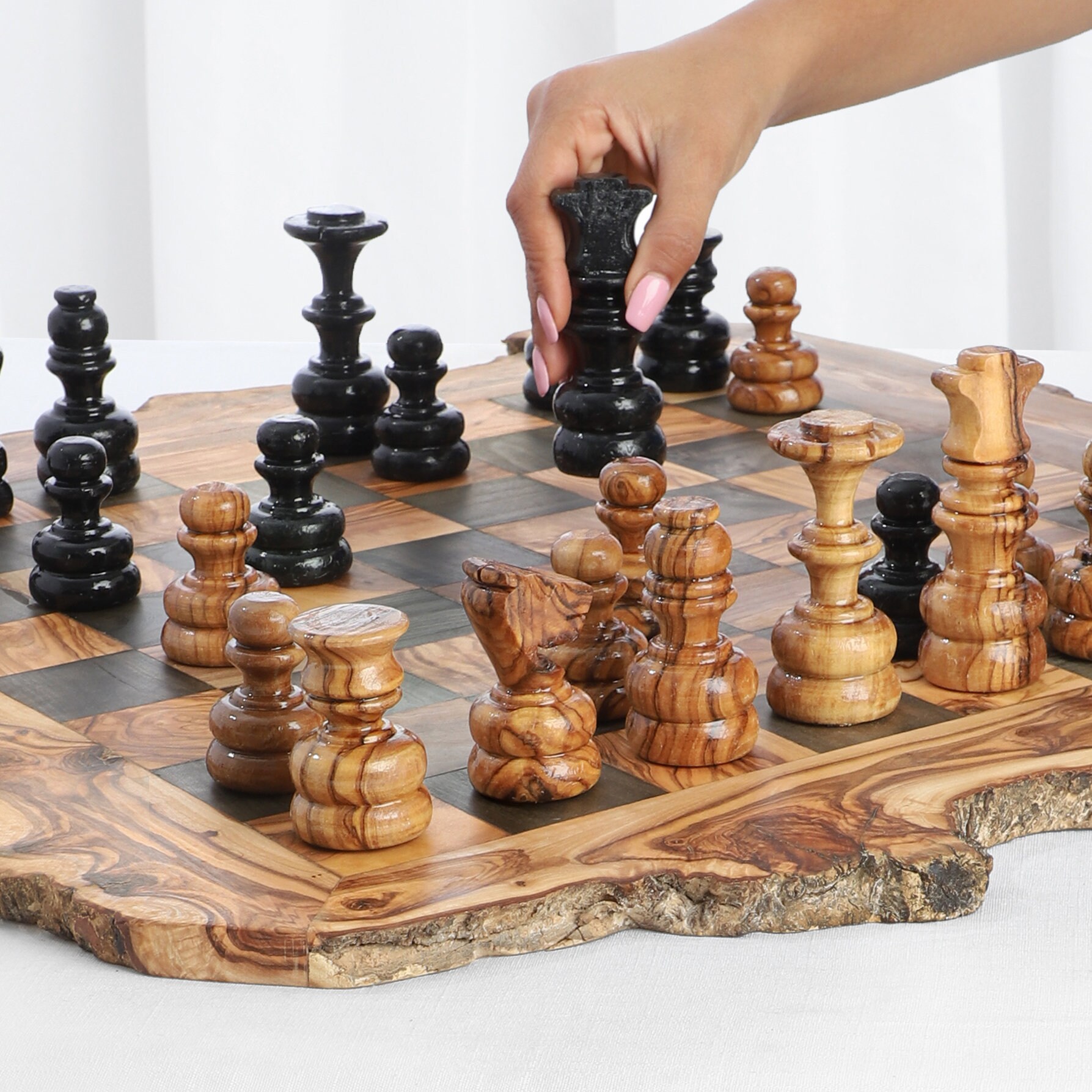 Wooden Chess Sets for Sale  Rustic Rough Edges Chess Pieces