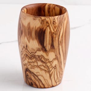 Personalized Olive Wood Cups for Warm and Cold Drinks, Handmade Wooden Cup for camping gifts for men +FREE Personalization & Beeswax