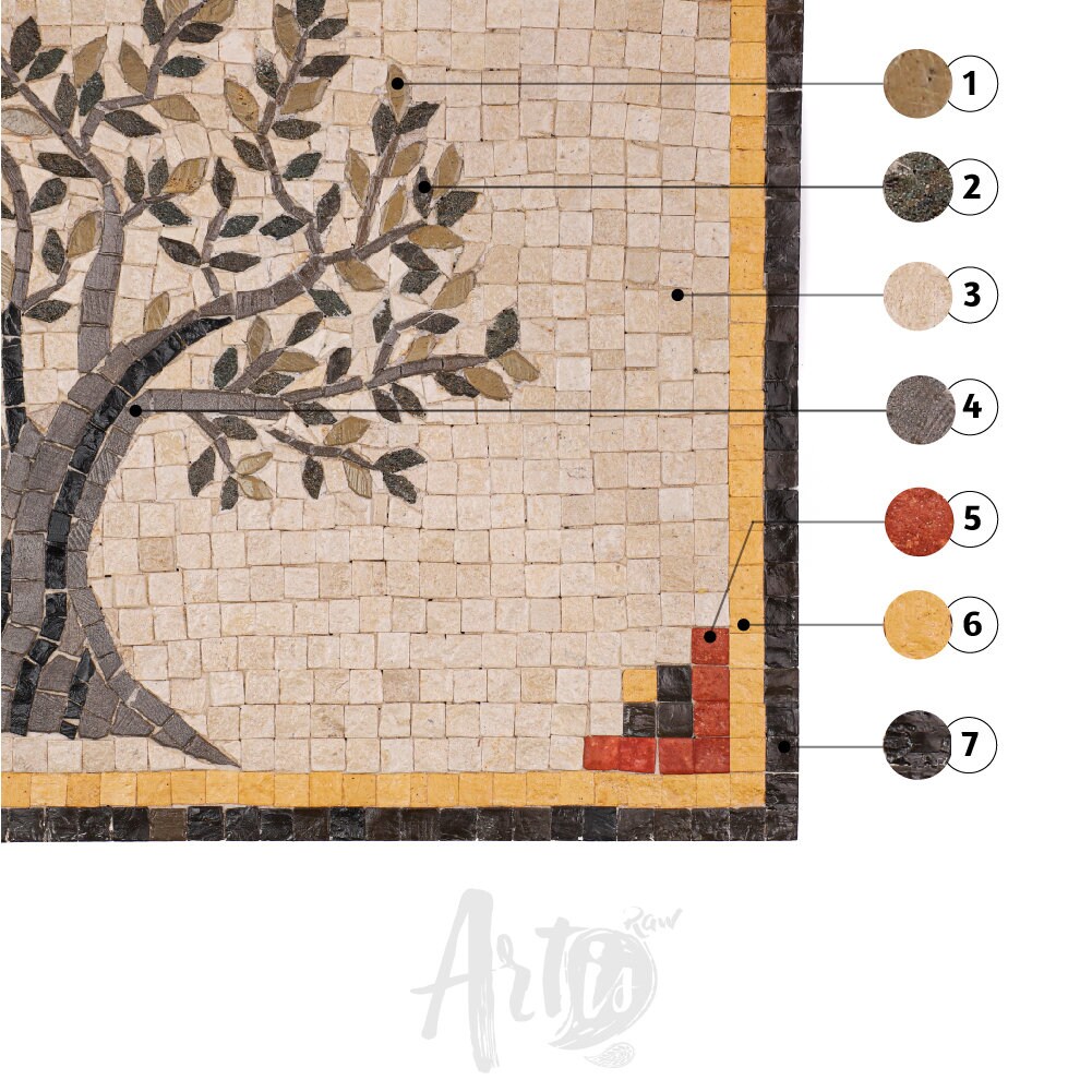 Olive Tree Kitchen Backsplash Mural Mosaic Tiles Handmade Etsy