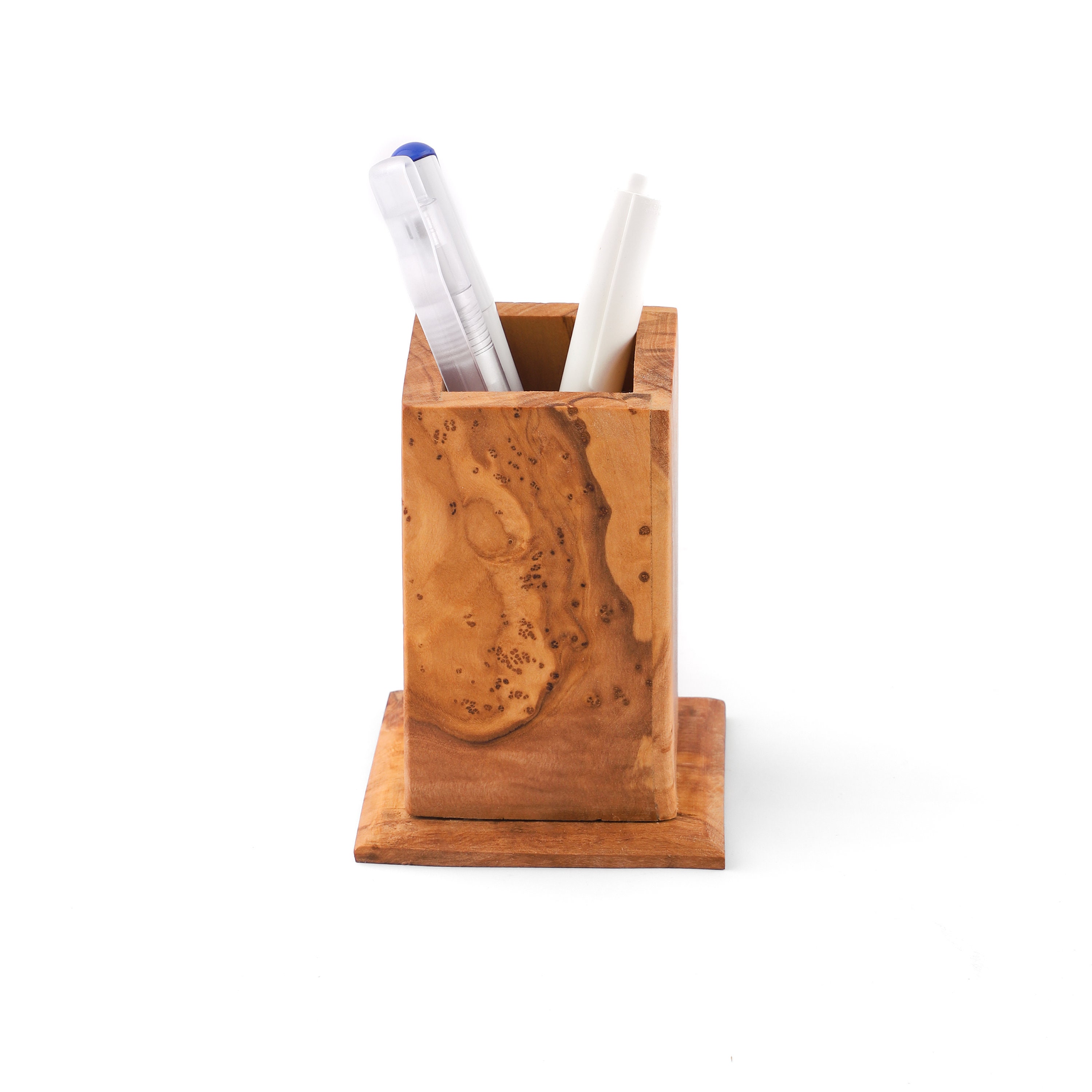 Wooden Pencil Holder Made of Olive Wood Wooden Pen Holder Etsy