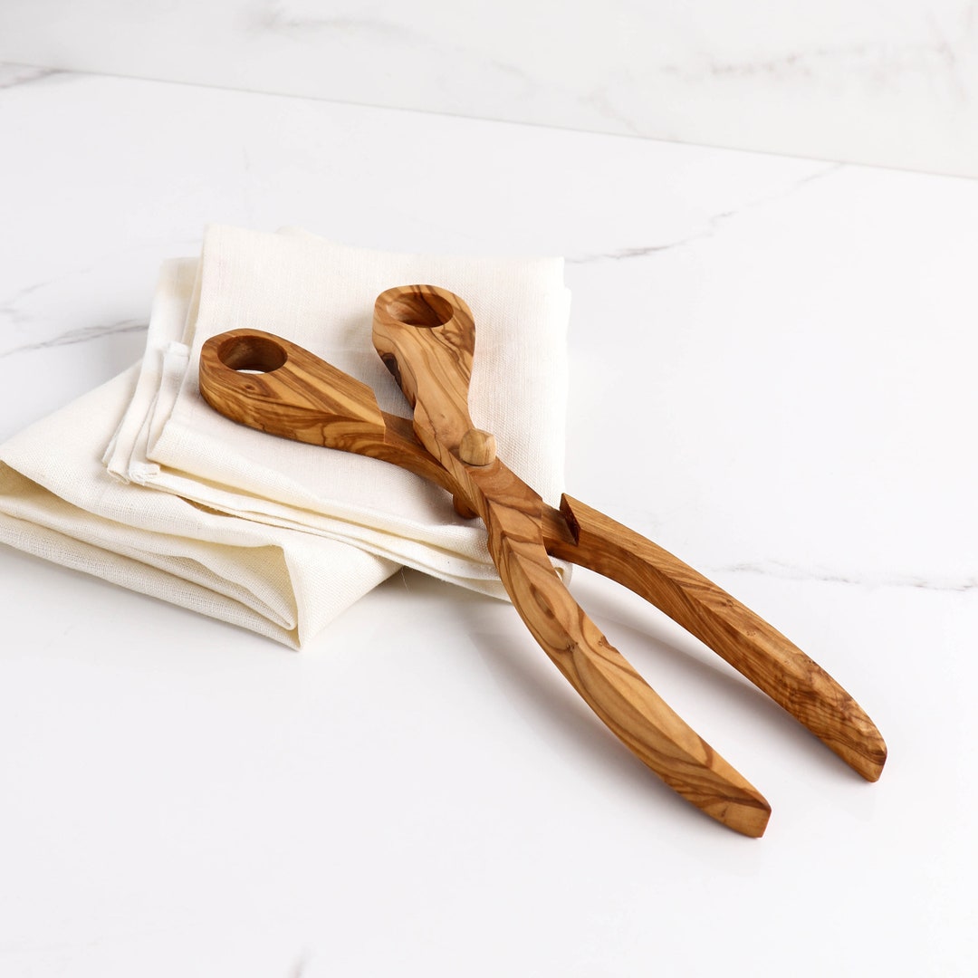 Olive Wood Salad Tongs Wood Toast Tongs Bread Tongs free Artisraw Wood