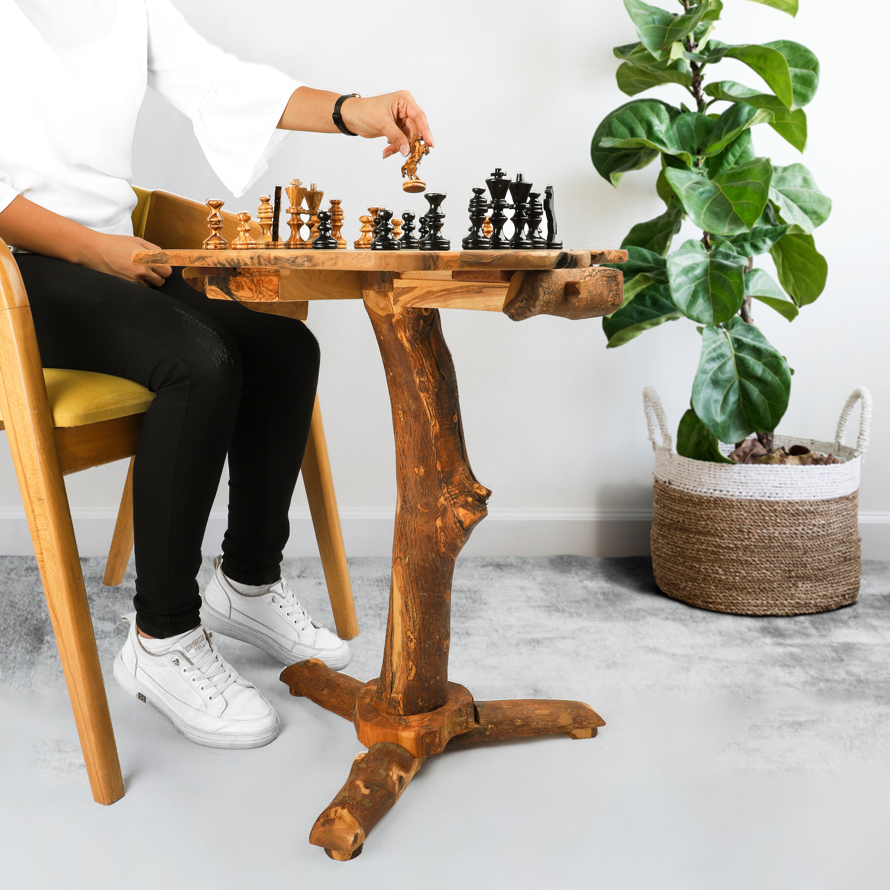 Custom Natural edge Olive Wood Chess Board by TunisiaBazaar on DeviantArt