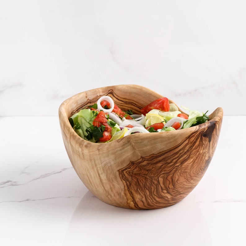 Olive Wood Salad Bowl Handmade Large Wooden Salad Bowl FREE Etsy