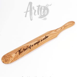 Handmade Olive Wood Crepe Spatula: Natural Wood Kitchen Tool