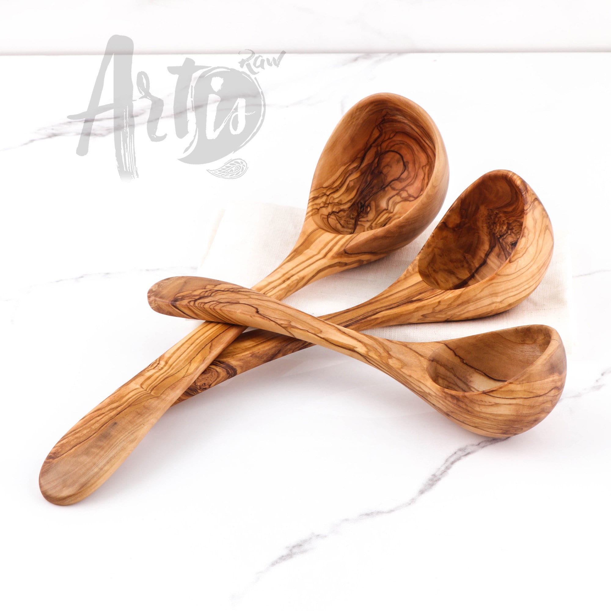 Handmade Olive Wood Ladle For Soup & Cooking - Forest Decor