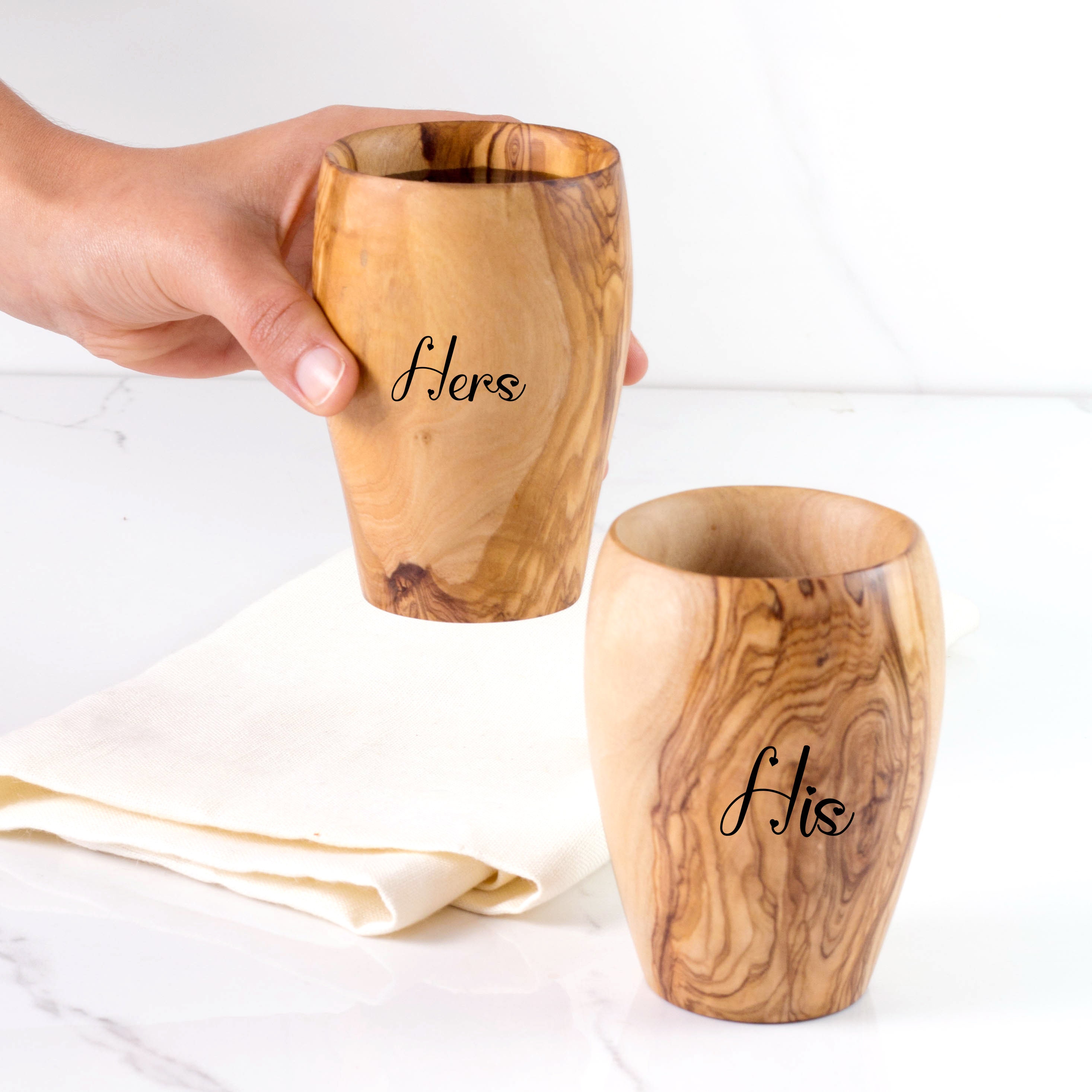 Handcrafted Olive Wood Cups Wooden Mugs for Warm/cold Beverages, Wood  Pencil Holder FREE Personalization & Beeswax Finish -  Israel