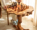 Olive Wood Chess Table with Storage Wooden Chess Table Set Chess Board Set Unique Gift for Him +FREE Personalization & Wood Wax product logo