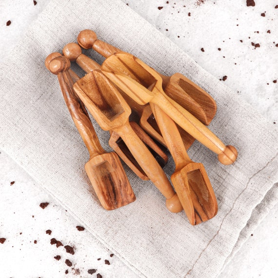 Wooden Utensil Set of 5 With Holder Handmade of Olive Wood Wooden Kitchen  Utensils Crock FREE Personalization & Wood Beeswax 