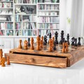 Handmade Olive Wood Chess Set with Storage | Custom Chess Board with Pieces | Luxury Fathers Day Gift +Free Personalization & Wood Wax product logo
