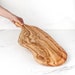 Olive Wood Cutting Board with Handle, Large Cutting Board with Juice groove (FREE Personalization+ Wood Conditioner Pot) 