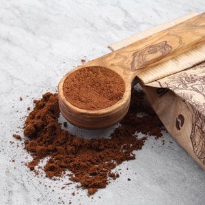 Coffee Scoop and Bag Clip Handmade from Olive Wood / Christmas Gift for Coffee Lovers (+FREE Personalization & Wood Beeswax)