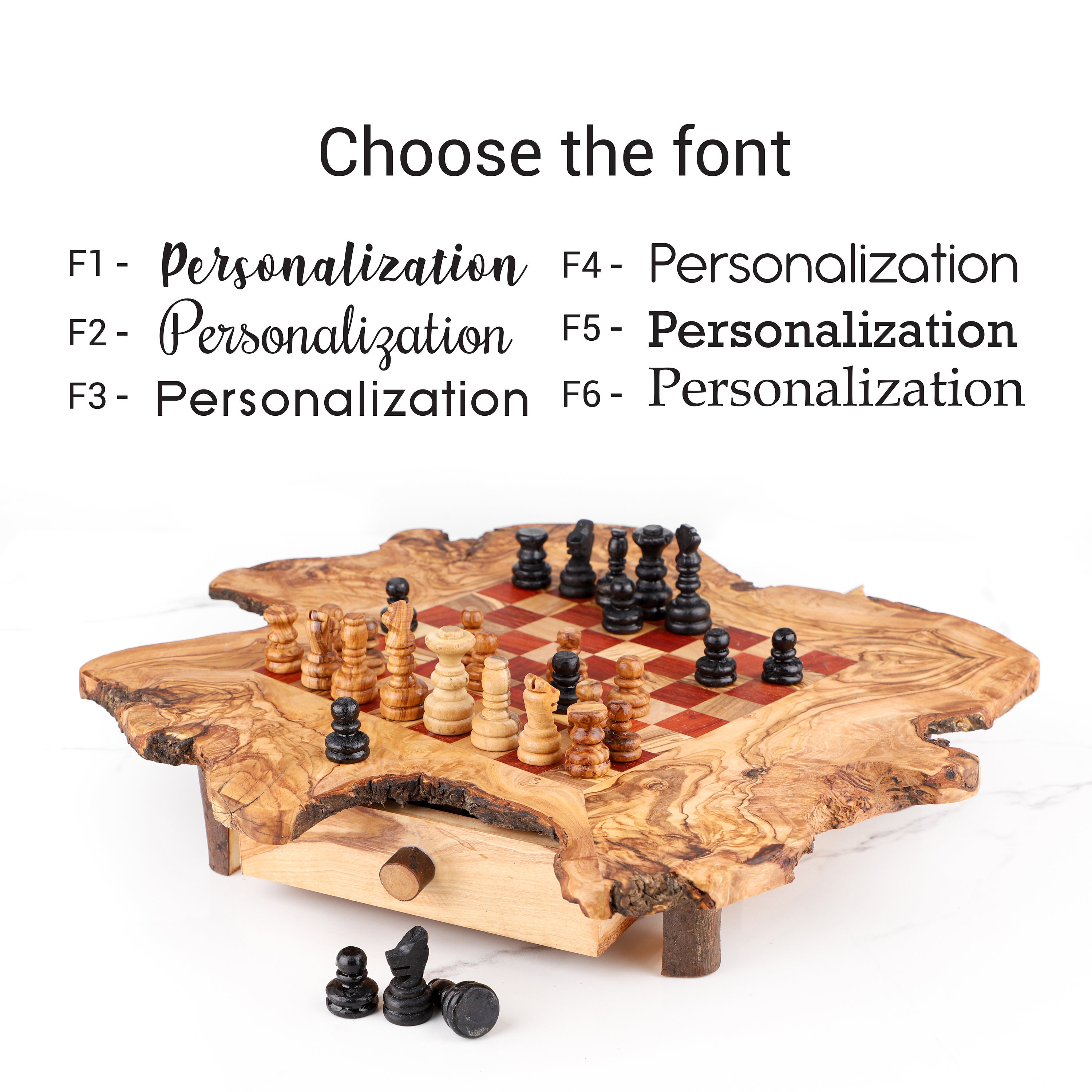 Fancy Wooden Chess Set with Storage and Pieces - Artisraw