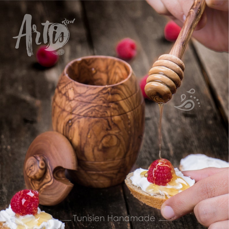 Honey Pot With Dipper Small Honey Jar With Dipper Made of Etsy