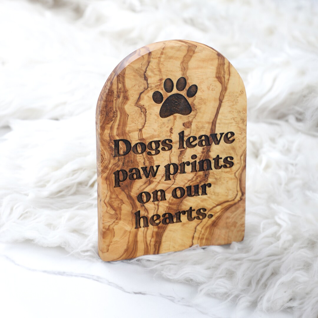Pet Memorial Handmade From Olive Wood / Dog Memorial Gift / Wooden Cat