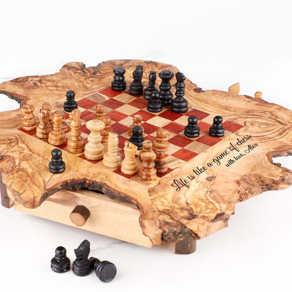 Wooden Chess Sets for Sale  Rustic Rough Edges Chess Pieces
