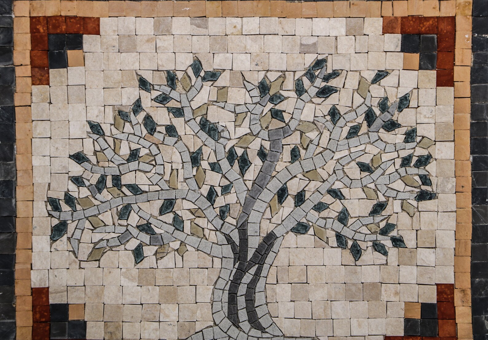 Olive Tree Kitchen Backsplash Mural Mosaic Tiles Handmade Etsy