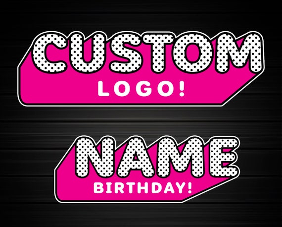 Logo Custom Personalized Polka Digital File Birthday Etsy