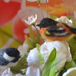 Needle felted birds. Spring birds. Easter birds. Birds home decor. Needle felted animals. Birds ornament. Needle felted Christmas ornament.