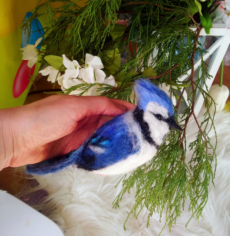 Birds ornament Spring birds Needle felted animals Needle felted birds Easter Birds home decor Needle felted Christmas ornament.