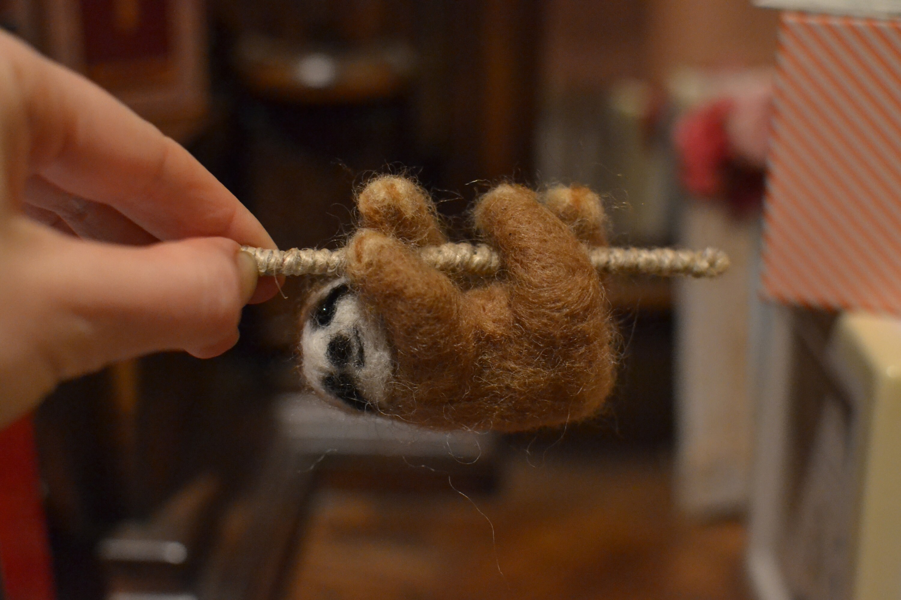 Sloth Needle Needle Felted Sloth Christmas Ornamend. Wild Animal Needle - Etsy