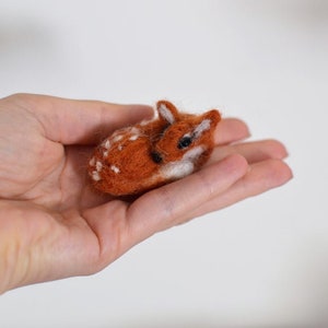 MINIature deer Needle felted Ready to ship.