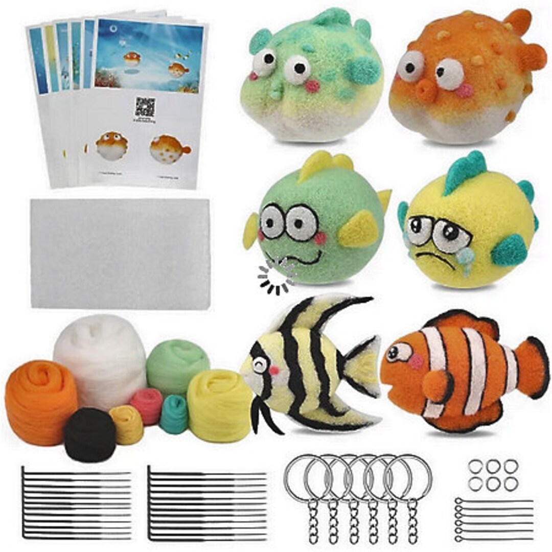 Little Fish Dolls Needle Felting Kit for Beginners With 24pcs Etsy