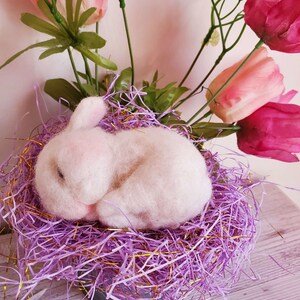 Needle Felted Bunny Sleeping Bunnies Easter Needle Felted Wool Bunny - Etsy