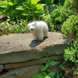 Needle Felted realistic polar bear, polar bear decoration  ornament Christmas