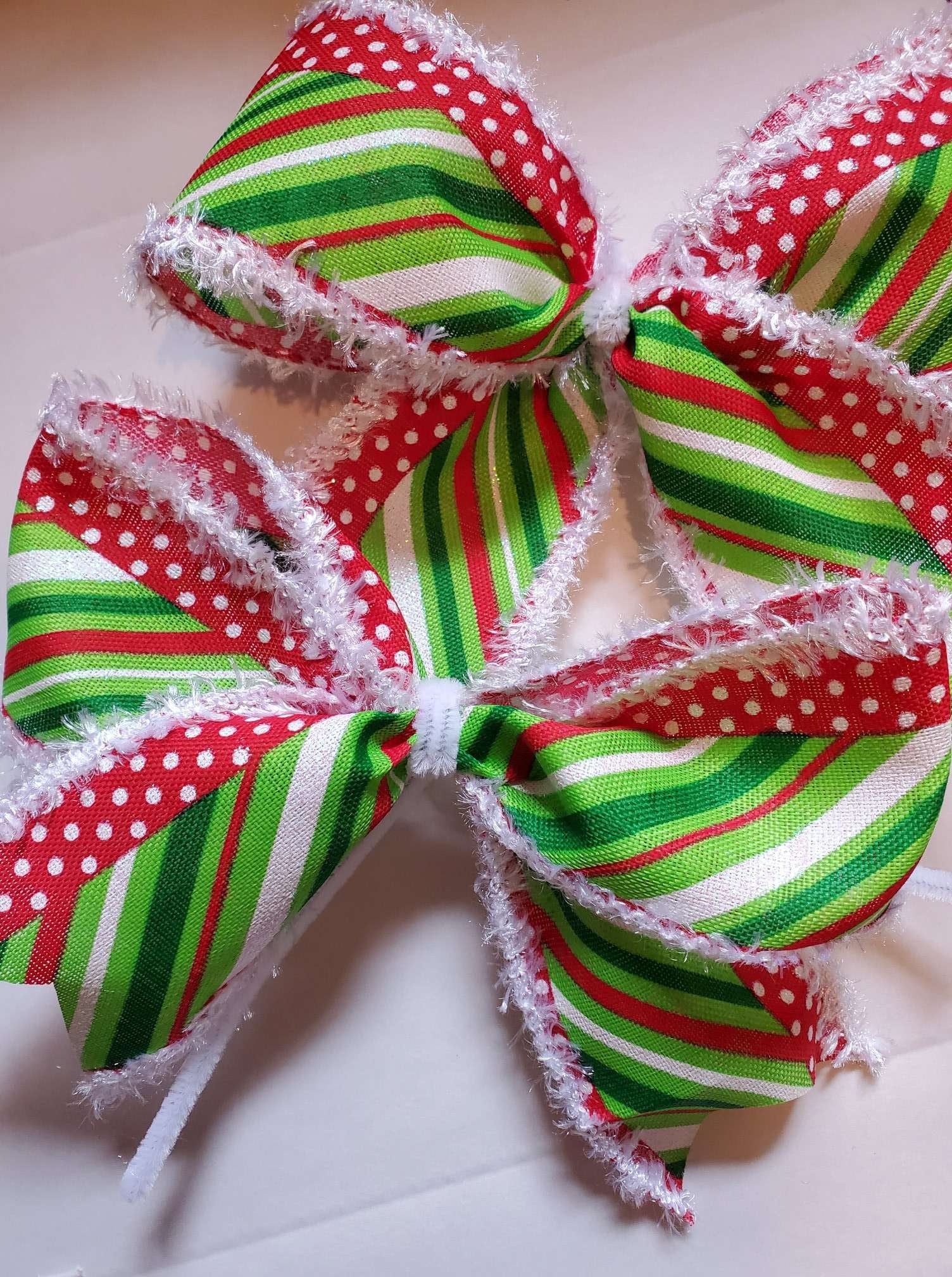 Christmas Tree Bows Ornament Set of 10 Snow Edge Etsy