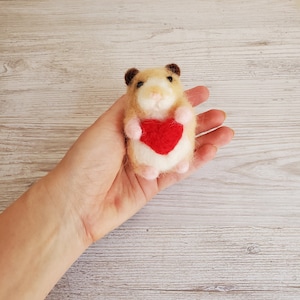 Needle felted hamster christmas ornament Custom hamster cream Needle felted animals christmas gift Personalized gift