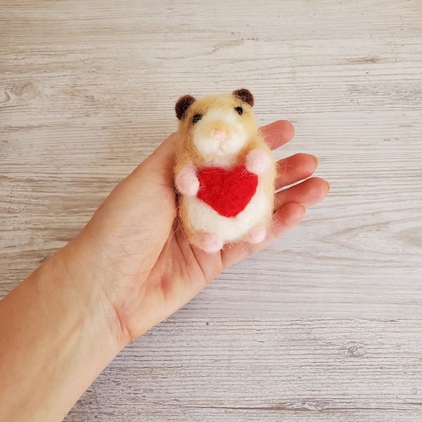 Needle felted hamster christmas ornament Custom hamster cream Needle felted animals christmas gift Personalized gift