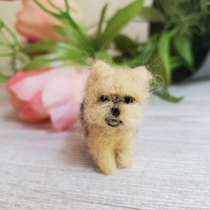 yorkie dog needle felted yorkshire terrier wool dog  dollhouse Yorkie dog.needle felted animals.