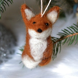 Needle felted fox ornament. Needle felted animals. Fox felted.Christmas ornament. Wooland animals.christmas clearance Personalized