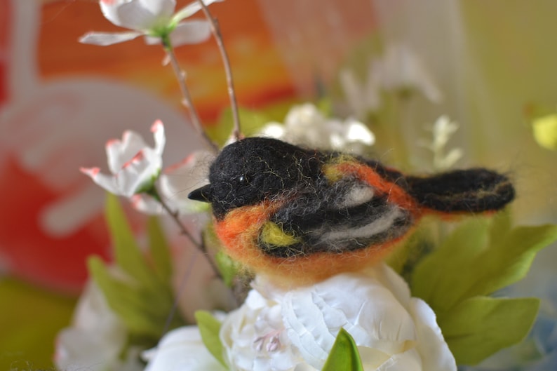 Needle felted birds. Spring birds. Easter birds. Birds home decor. Needle felted animals. Birds ornament. Needle felted Christmas ornament. image 3