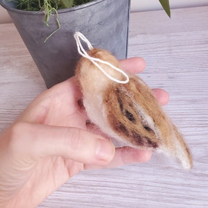 barn owl ornament owl wool realistic.christmad owl needle felted animals. image 3