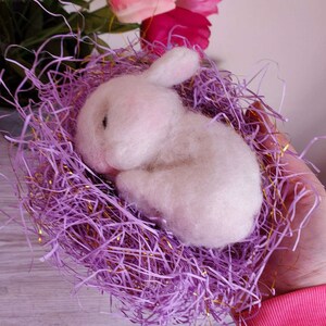 Needle Felted Bunny Sleeping Bunnies Easter Needle Felted Wool Bunny - Etsy