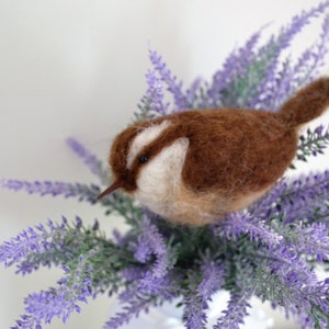 Wren bird needle felted.bird ornament wren. woold birds christmas ornament, needle felted  animals.