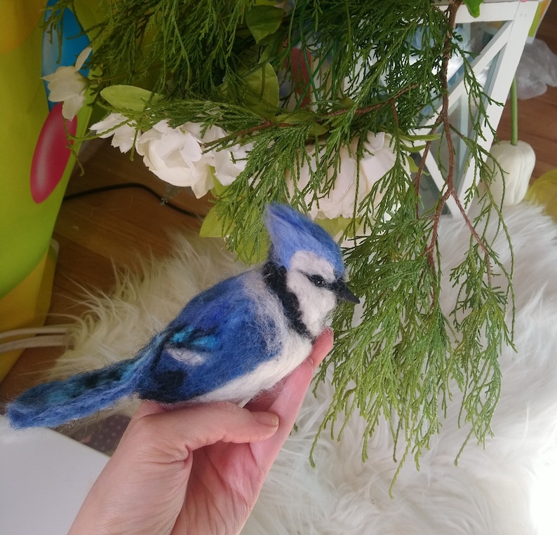Birds ornament Spring birds Needle felted animals Needle felted birds Easter Birds home decor Needle felted Christmas ornament.