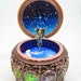 Vintage Music Box with Constellations Rotating Goddess LED Lights Twinkling Resin Carved Mechanism with Sankyo 18-Note Wind Up The Zodiac 