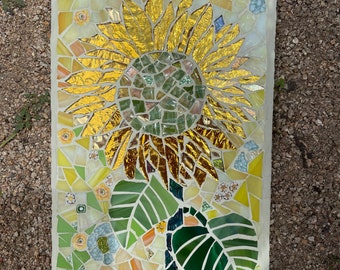 Mosaic Gold Sunflower wall art