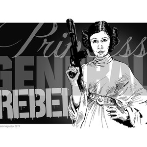 Carrie Fisher Leia Art Print 7x5