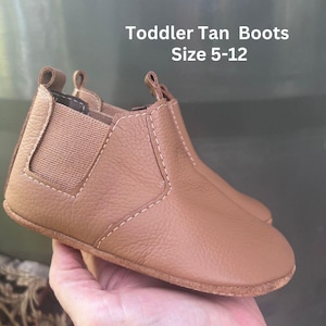 Bottes en cuir marron clair pour garçons et filles - Chaussures pour tout-petits faites main-SoftLeatherBoots-KidsBoots