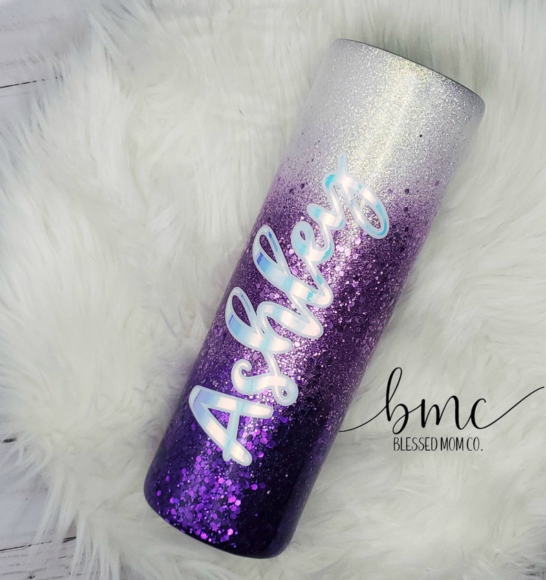 Purple Tumbler Purple Ombre Tumbler Customized Stainless Etsy