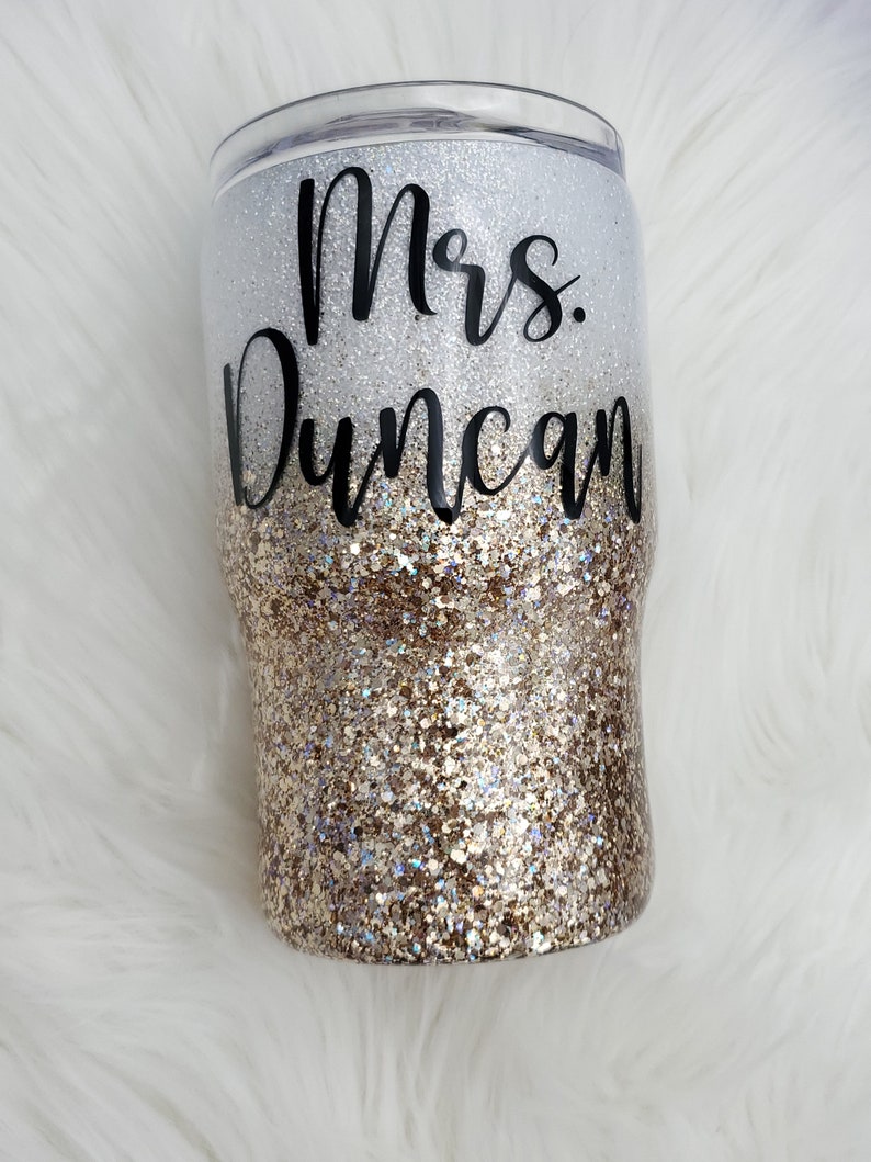 White & Gold Tumbler Customized Stainless Steel Tumbler Etsy