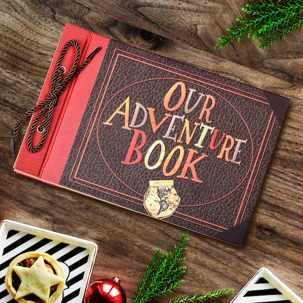 3-D Embossed Our Adventure Book, DIY Pixar Up Themed Scrapbook Photo Album, Wedding Guestbook, 80 Pages