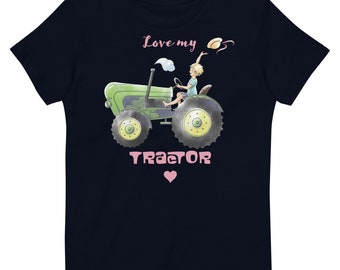 Organic cotton T-shirt Bulldog with desired name for children girls